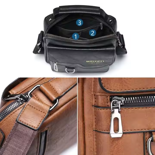 Men's Vintage PU Leather Crossbody Bag
