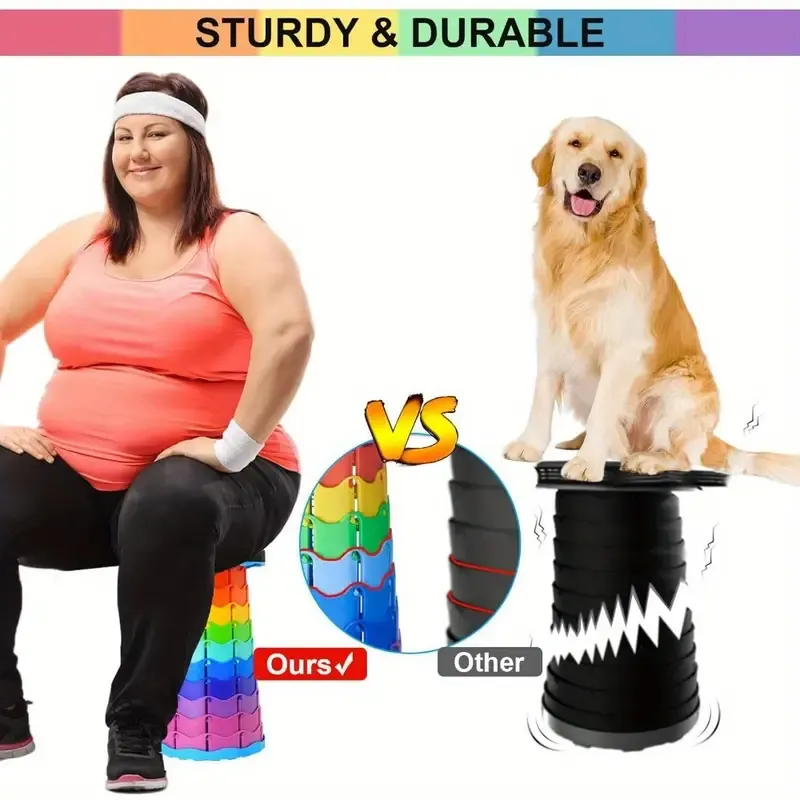 Outdoor Portable Rainbow Folding Stool