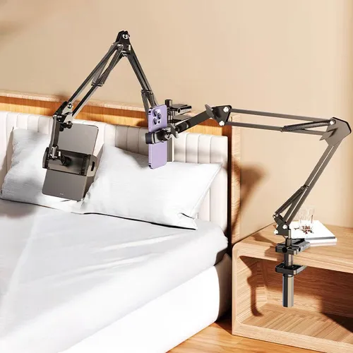360-degree rotating adjustable and stable multifunctional aluminum alloy stand metal cantilever desktop mobile phone iPad stand