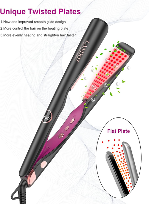 LANDOT 2-in-1 Hair Straightener and Curler