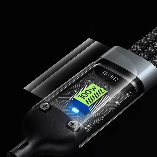🔥(Buy 1 Get 1 Free)⚡Transparent luminous three-in-one super fast charging cable