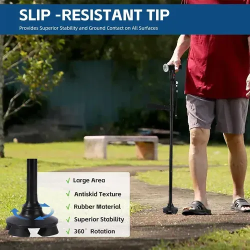 Foldable walking stick for the elderly
