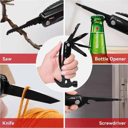 Multifunctional stainless steel camping combination hammer pliers
