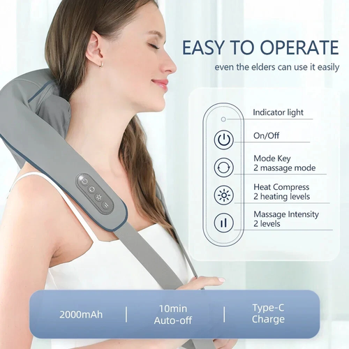 Electric hot compress massager for shoulders, neck, waist and back