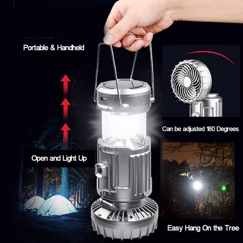 Versatile solar-powered camping lantern🔥