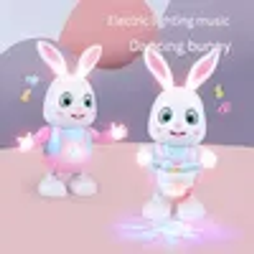 Children's electric dancing drum bunny toy can sing light music shake