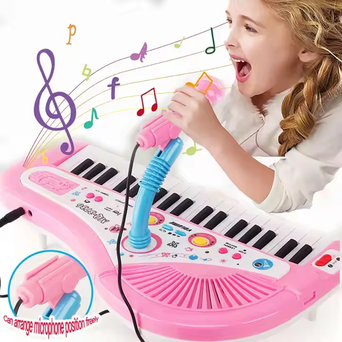 Children's educational music toy electronic keyboard with microphone