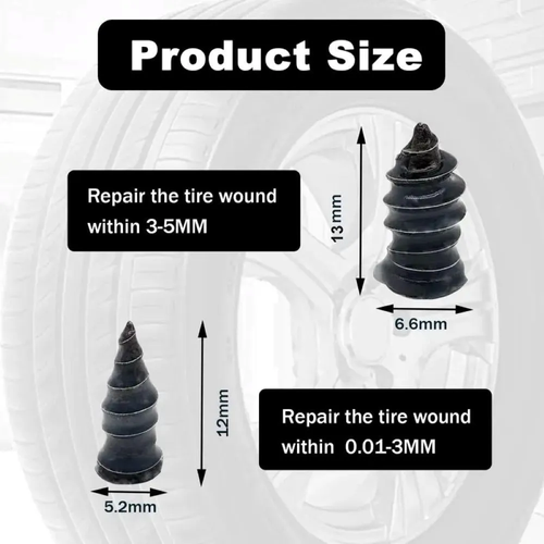 Tire Repair Vacuum Rubber Nails Kit（80PCS）+Free Screwdriver