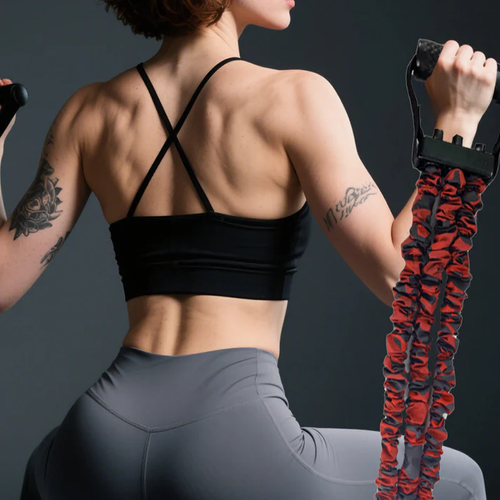 💪3-Way Natural Latex Resistance Band - Full Body Stretching & Strength Training（135 Lbs. Blue）