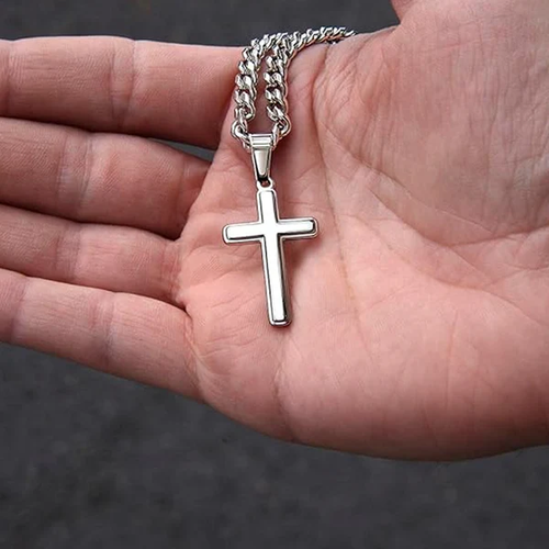 ⛓️ 50% discount! 🙝‍♂️ Stainless steel cross pendant men's necklace - an eternal symbol, made from sustainable materials, with exquisite gift packaging 🎁