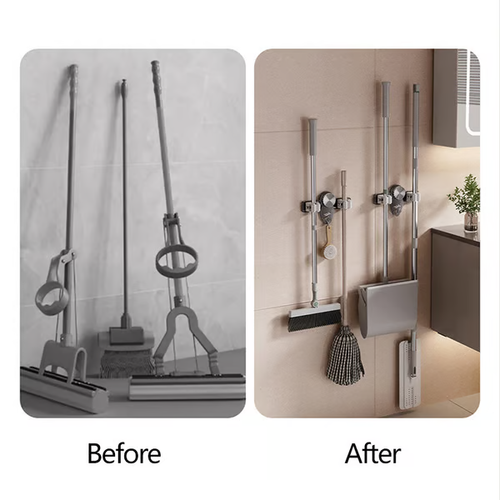 💥Broom Holder Mop Hanger（Grey）