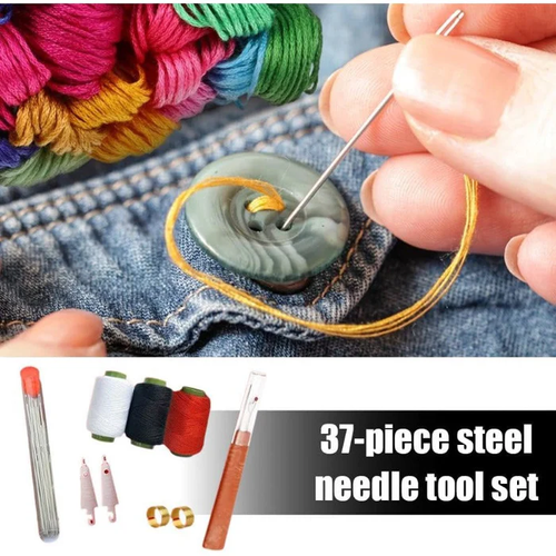 Easy-Thread Sewing Needle Tool Kit – Sharp, Safe, and Portable(37pcs)😁
