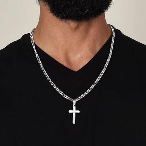⛓️ 50% discount! 🙝‍♂️ Stainless steel cross pendant men's necklace - an eternal symbol, made from sustainable materials, with exquisite gift packaging 🎁