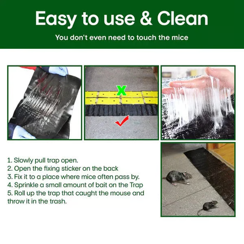 ✨LAST DAY Buy 1 get 1 free ⚡ Single-Layer Woven High-Strength Eco-Friendly Mouse Glue Pad9（Extra-Large Rodent-Specific 💥 Sticky Trap Upgrade 1.2m × 27cm)