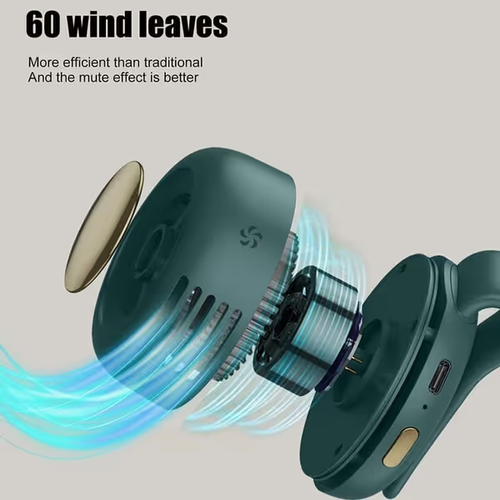 🔥💥Portable Silent Mini Bladeless Electric Fan（Green）