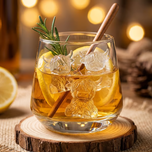 🐮 Mini Highland Cow Ice Cube & Dessert Mold 🧊🍪 Cute 3D Ice for Drinks, Parties & Gifts💕🔥6-Cavity