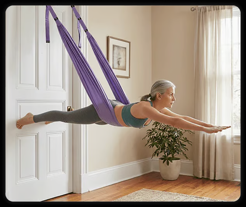😍Aerial Yoga Rope for Back Pain(Purple)