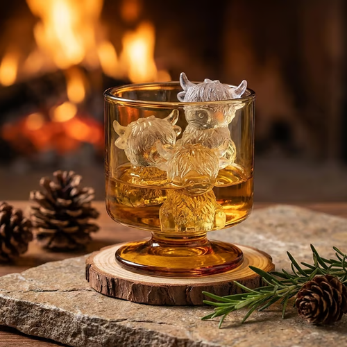 🐮 Mini Highland Cow Ice Cube & Dessert Mold 🧊🍪 Cute 3D Ice for Drinks, Parties & Gifts💕🔥6-Cavity