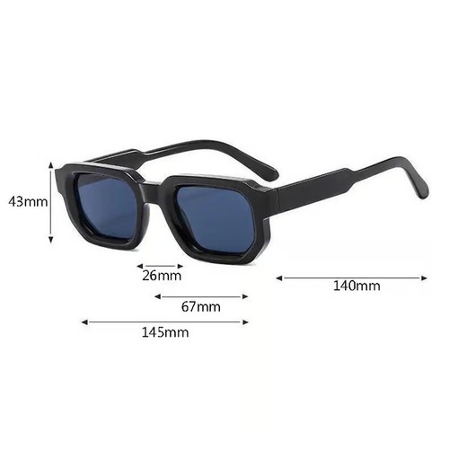 🕶️🔆  （buy one get one free）Pack Vintage Rectangle Frame Sunglasses for Men & Women with UV400 Protection（Black & Orange）