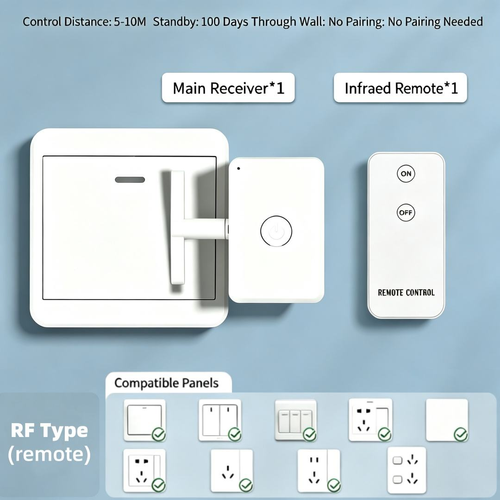 Lazy Persons Wireless Remote Control Switch for Dorms Rented Rooms Automatic On or off Lighting With Cr2025 Battery