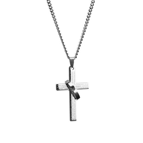 Stainless steel men's cross pendant necklace men's jewelry