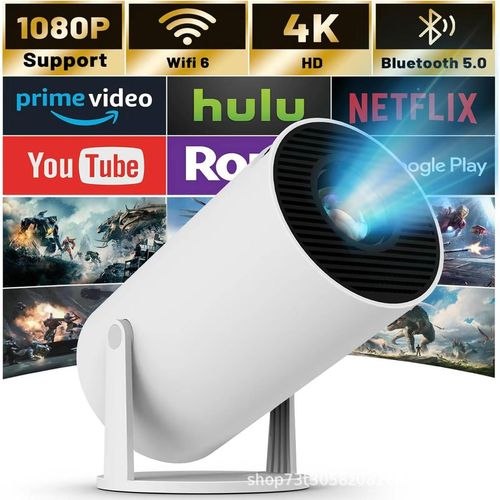 HY300PRO Portable 4k Android 11.0 LCD HD Projector