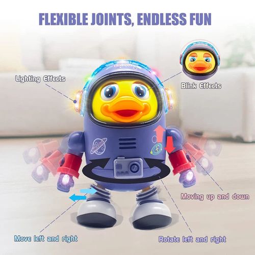 Colorful Light Music Dancing Duck Toy Electric Walking Toy for Babies Space Animal Electric Pets