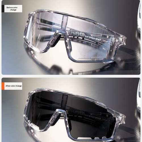 Outdoor Photochromic Sunglasses with Full Frame Design Windproof UV400 Hiking and Mountaineering Protective Sports Glasses