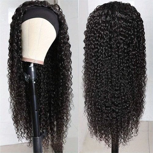 24 Glue-free headband wig, real human hair, water ripple texture, lace-free wig, fully machine-woven women's wig