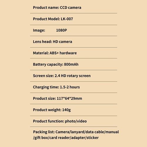 128G memory card+New 4K Foldable Screen Student Camera