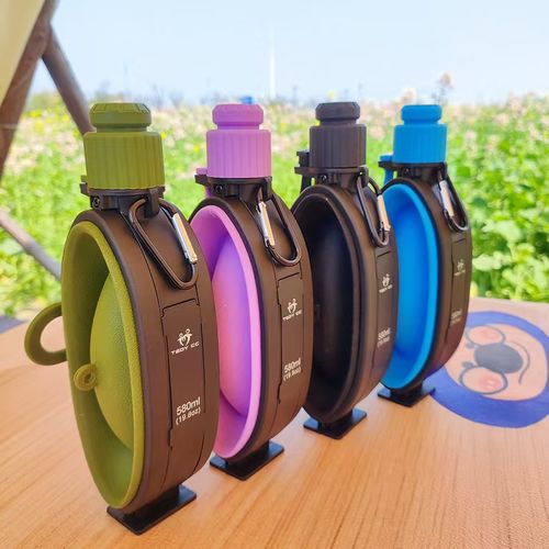 Silicone outdoor compass water bottle