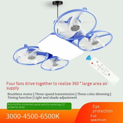 Best-selling drone fan lamp, LED ceiling lamp, foldable three-color lighting ceiling fan lamp