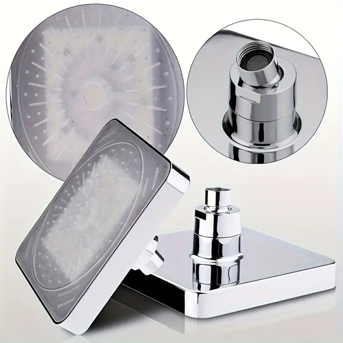 7 Colors Change Automatically ColorFlow 8in LED Rain Shower Head with 360° Rotation