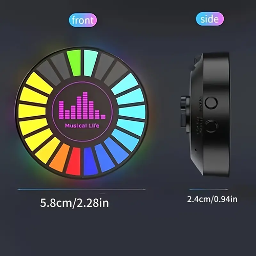 New Style RGB Music Sync Light with Dynamic Sound-Activated Lighting EffectsUSB-PoweredNo Batteries NeededParty Light Multi-Color