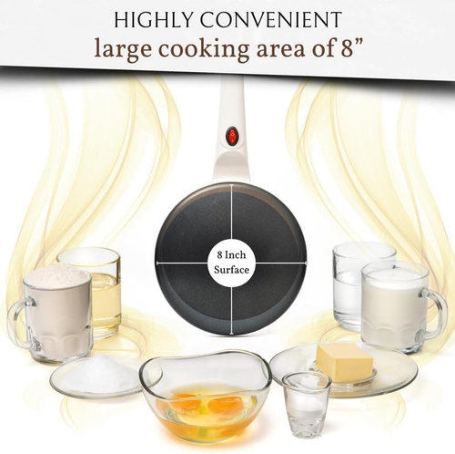 Electric Crepe Maker 8 Inch, Portable Crepe Maker & Hot Plate Cooktop On Off Switch, Nonstick Coating, Automatic Temperature Control, Easy To Use For Pancakes, Blintz, Chapati