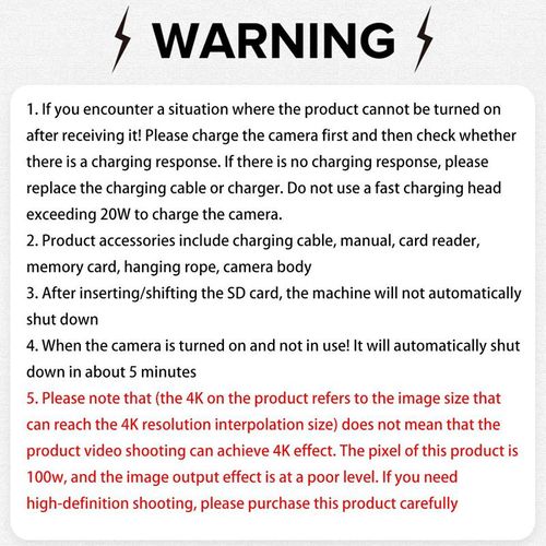 128G memory card+New 4K Foldable Screen Student Camera