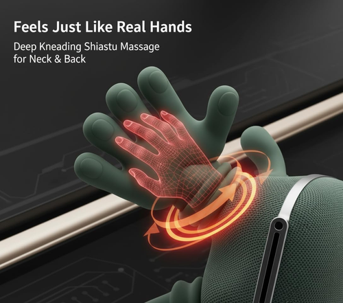 Neck Massager,Massage Neck,Real Hands Massager,Portable Neck and Back Massager,Tissue Shiatsu Electric Massage for Neck and Back Pain Relief