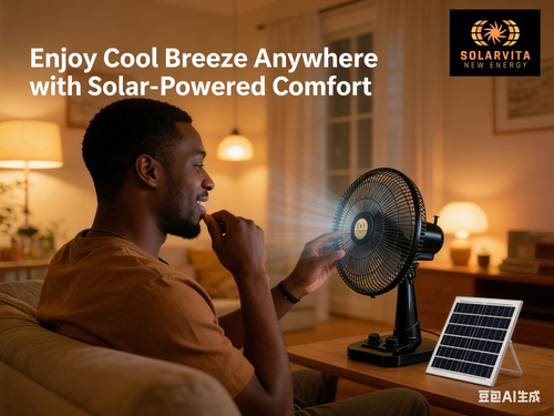 🌜12-inch high-powered, solar-powered charging fan🌛