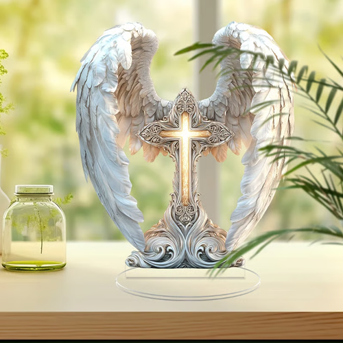 💗LAST DAY SALE 49% OFF-🪽Gorgeous Angel Wings Cross Decoration✝️