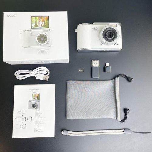 128G memory card+New 4K Foldable Screen Student Camera