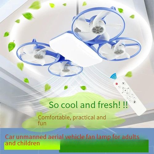 Best-selling drone fan lamp, LED ceiling lamp, foldable three-color lighting ceiling fan lamp