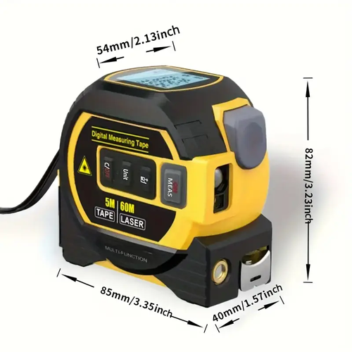 1pc Laser Tape Measure 3 In1Digital Tape MeasureHighPrecision Laser RangefinderSteelTape Measure