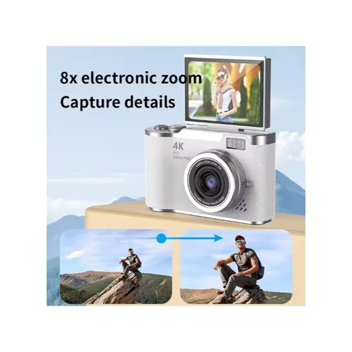 128G memory card+New 4K Foldable Screen Student Camera