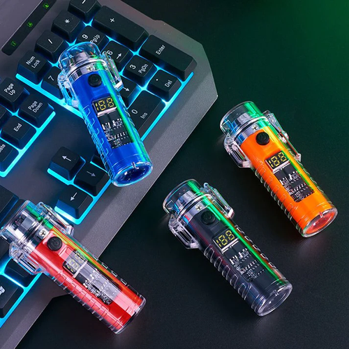 Transparante Waterdichte Oplaadbare Dual Arc Aansteker & Verlichting and compass