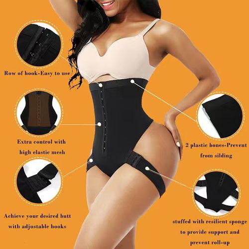 2-in-1 Tummy Control Butt Lifter Booty Shapewear Cuff Tummy Trainer High Waist Body Shaper Plus Size S to 6XL