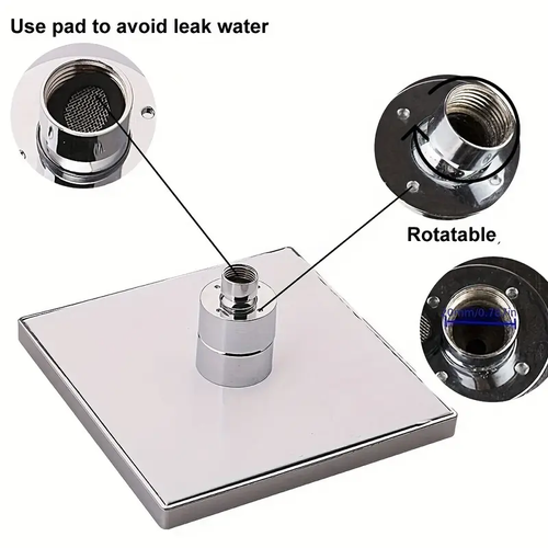 7 Colors Change Automatically ColorFlow 8in LED Rain Shower Head with 360° Rotation