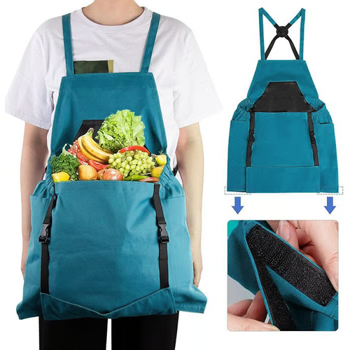 ✨Cross Back Gardening Apron With Deep Kangaroo Release Pockets