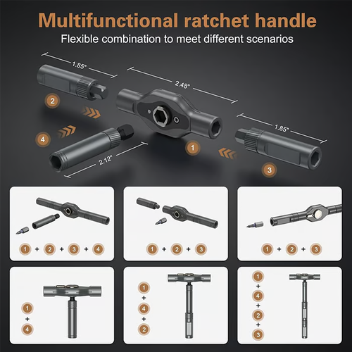 🔥🔥24 in 1 DlY Screwdriver Set Magnetic Compact and Portable Ratchet Screwdriver