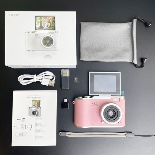 128G memory card+New 4K Foldable Screen Student Camera