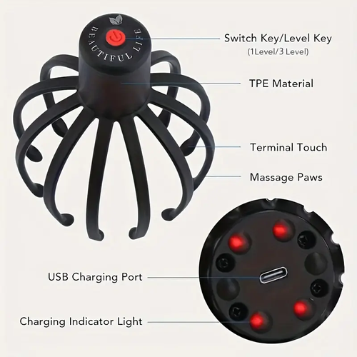 Adjustable Electric Octopus Claw Scalp Massager
